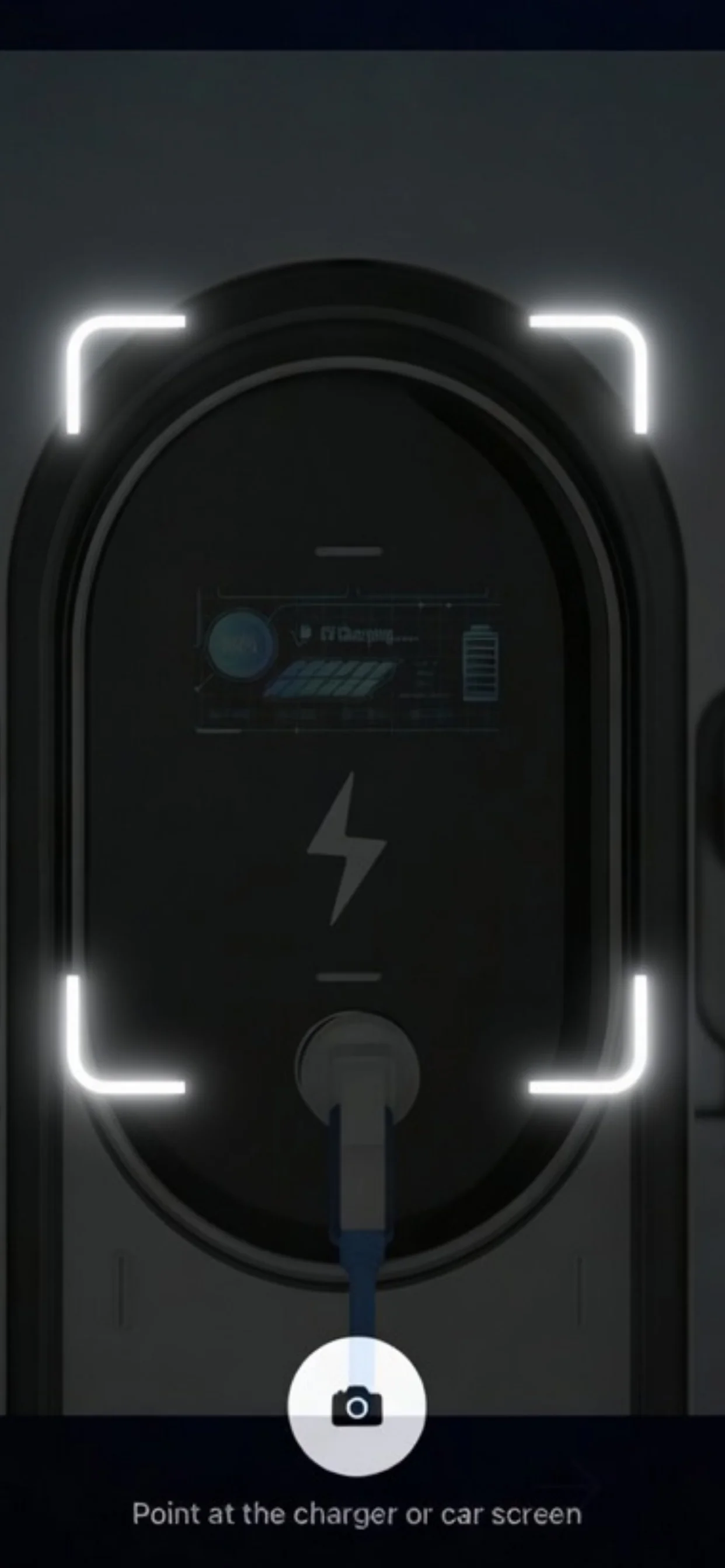 EVcourse laadpaal scanner: richt je telefoon op het scherm en krijg direct hulp